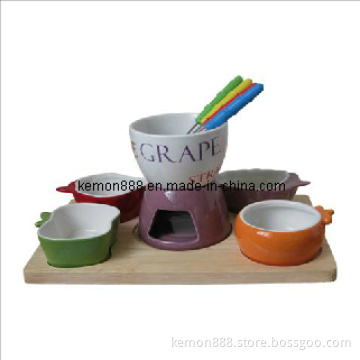 12PCS Ceramic Fondue Set